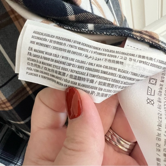 NWOT Abercrombie & Fitch Soft A&F Oversized Boxy Plaid Flannel Button Down XL - Picture 6 of 6